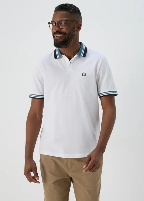 White Tipped Polo Shirt - S Image 1