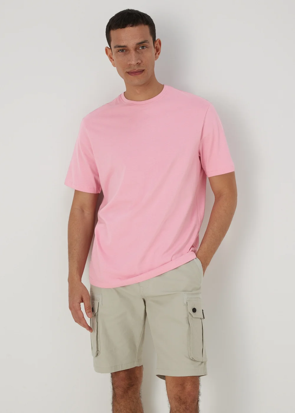 Pale Pink Crew Neck T-Shirt - S Image 3