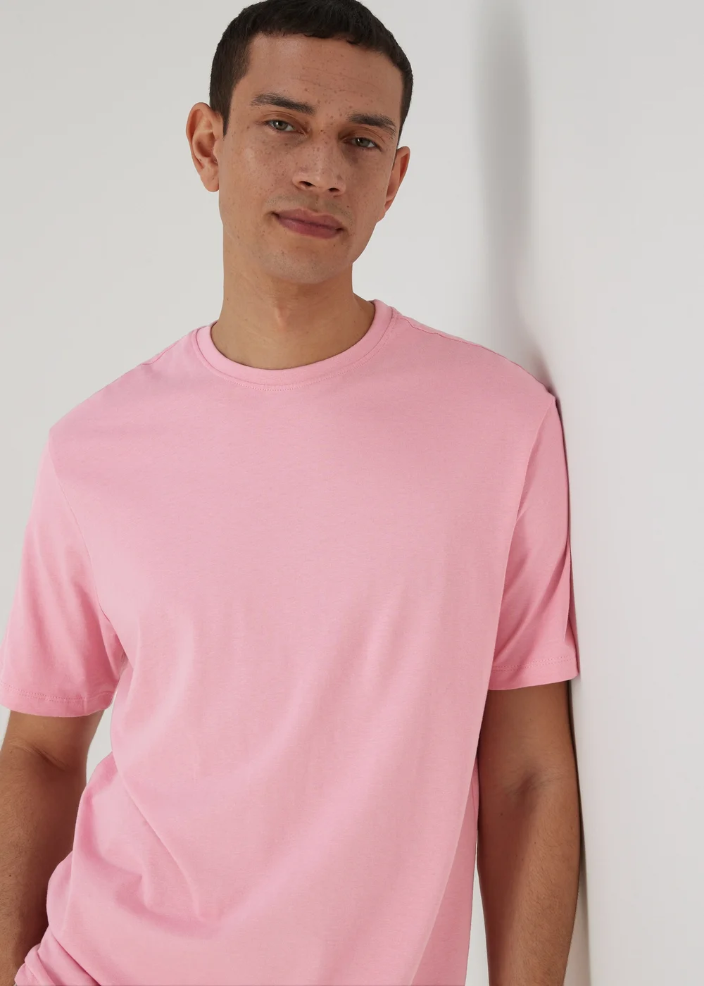 Pale Pink Crew Neck T-Shirt - S Image 1