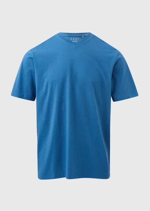 Bright Blue Essential V Neck T-Shirt - S Image 5
