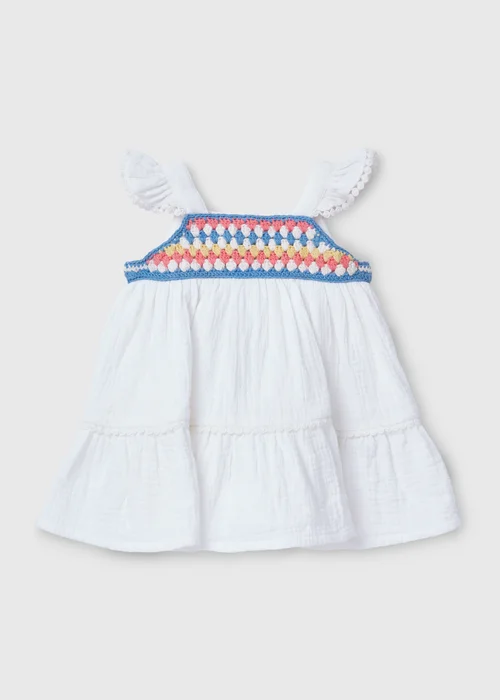 Baby White Crochet Swing Dress (Newborn-23mths) - 0-3 months Image 1