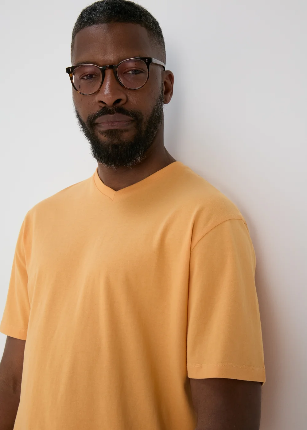 Orange V Neck T-Shirt - S Image 3