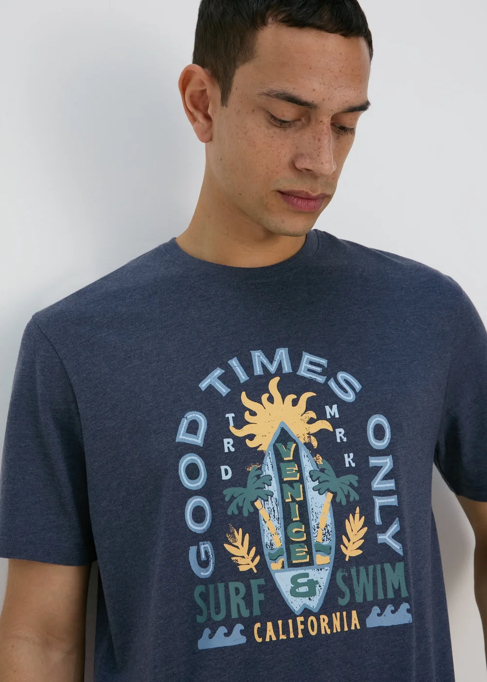 Navy Good Times Only T-Shirt - S Image 1