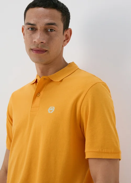 Orange Solid Polo Shirt - S Image 3