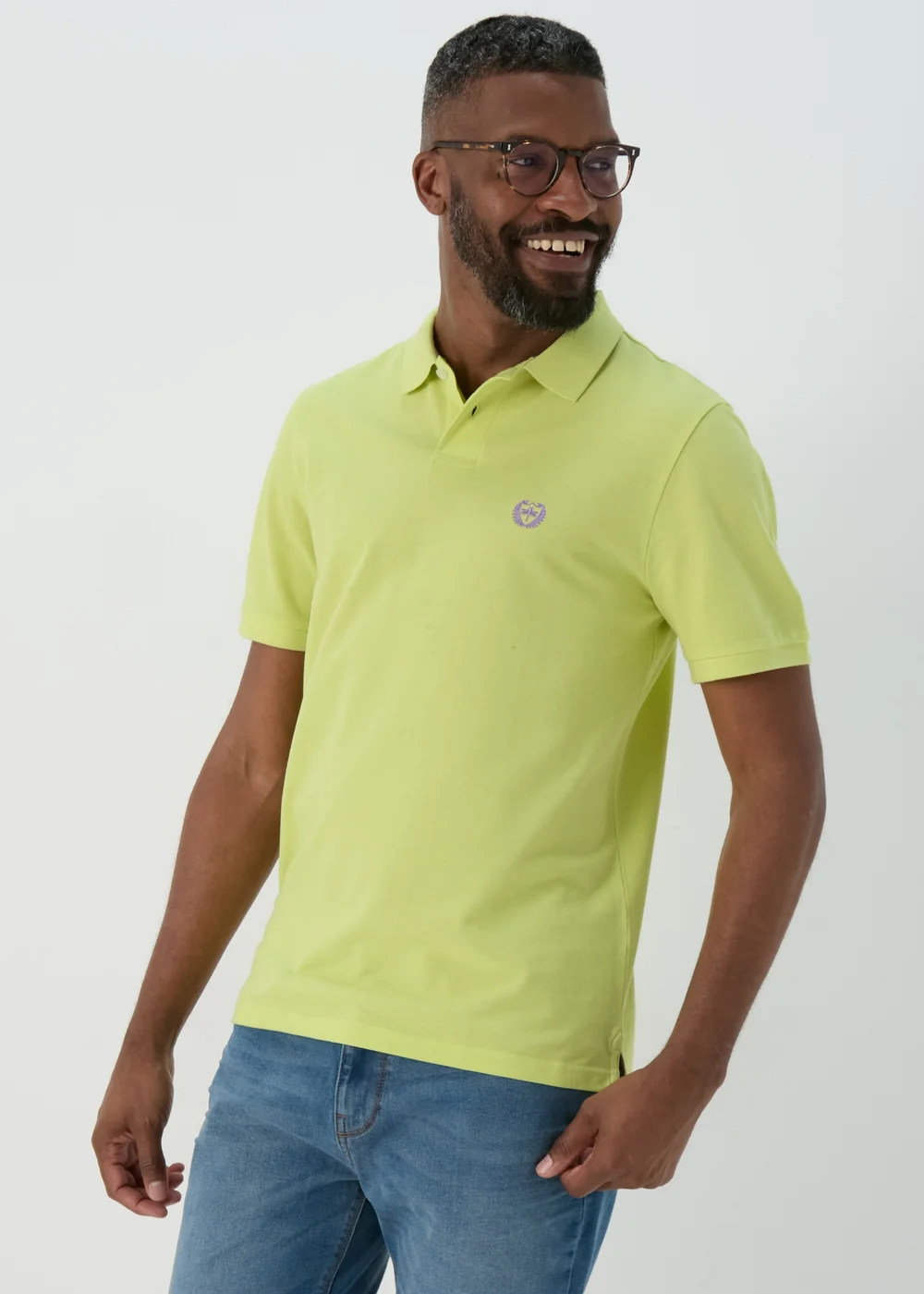 Lime Green Solid Polo Shirt - S Image 1