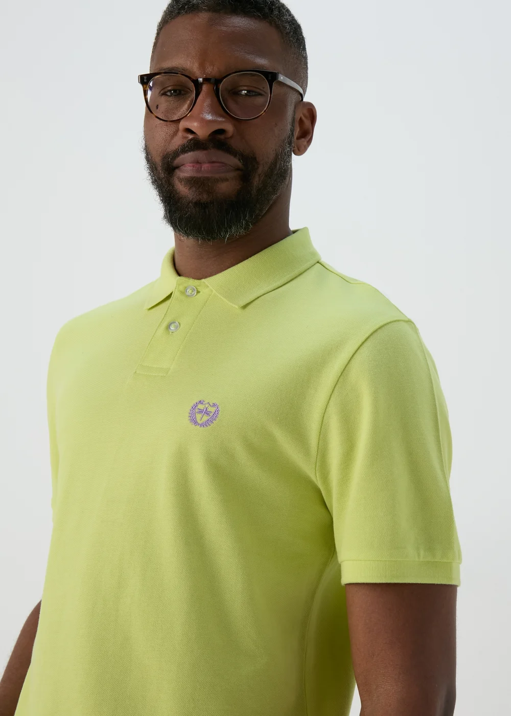 Lime Green Solid Polo Shirt - S Image 3