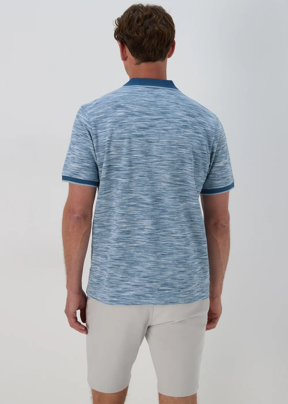 Lincoln Blue Space Dye Polo Shirt - S Image 2