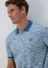Lincoln Blue Space Dye Polo Shirt - S Image 3
