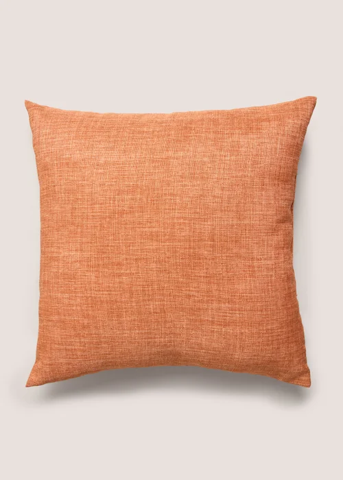 Orange Linen Look Cushion Image 1