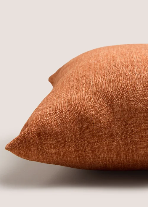 Orange Linen Look Cushion Image 2