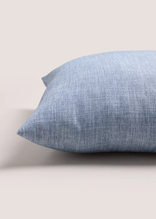Blue Linen-Look Cushion Image 2