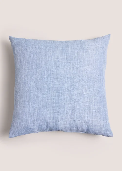 Blue Linen-Look Cushion Image 1