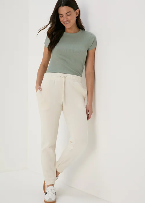 Cream Tapered Joggers - S Image 4
