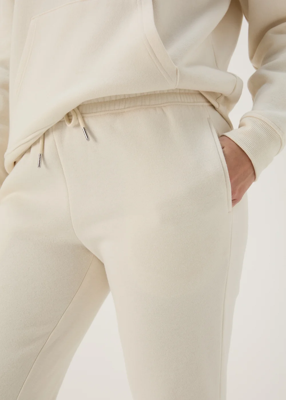Cream Tapered Joggers - S Image 3