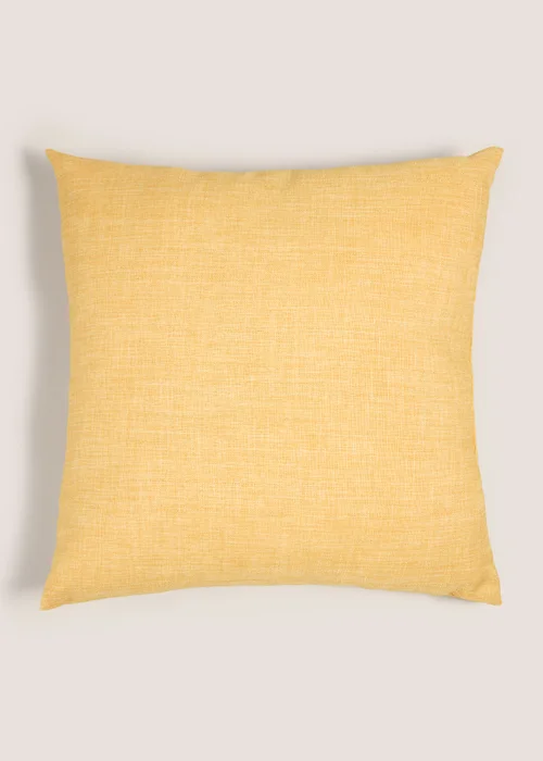 Yellow Linen-Look Cushion Image 1