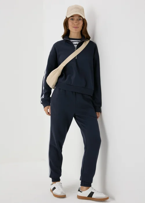 Navy Tapered Joggers - Small Image 4