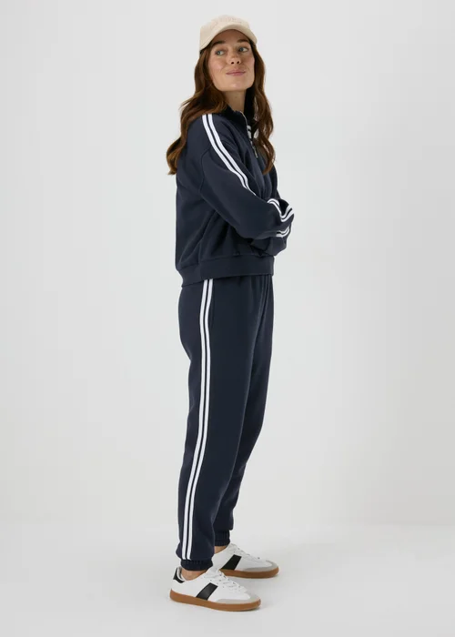 Navy Tapered Joggers - Small Image 1