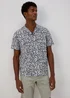 Blue & White Short-Sleeved Swirl Print Shirt - S Image 4