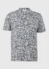 Blue & White Short-Sleeved Swirl Print Shirt - S Image 5