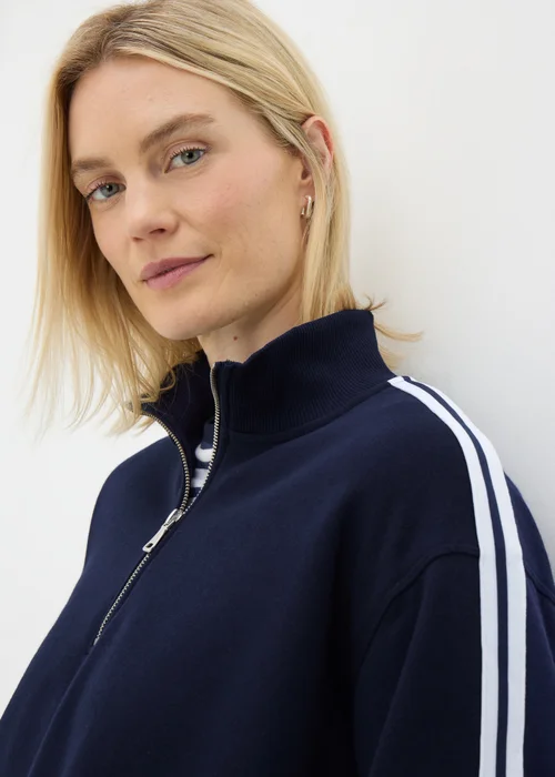 Navy Half Zip Sweatshirt - S Image 3
