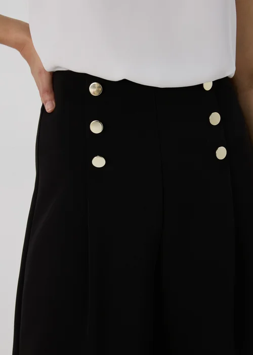 Black Button Front Trousers - 8 Image 3