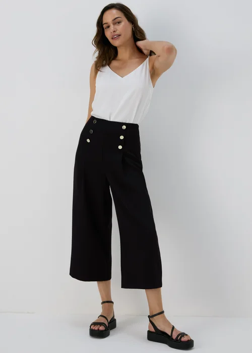 Black Button Front Trousers - 8 Image 4