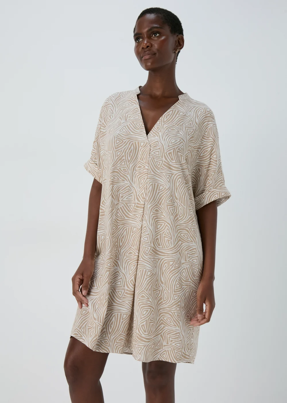 Et Vous White Geo Print Tunic Dress - 8 Image 1