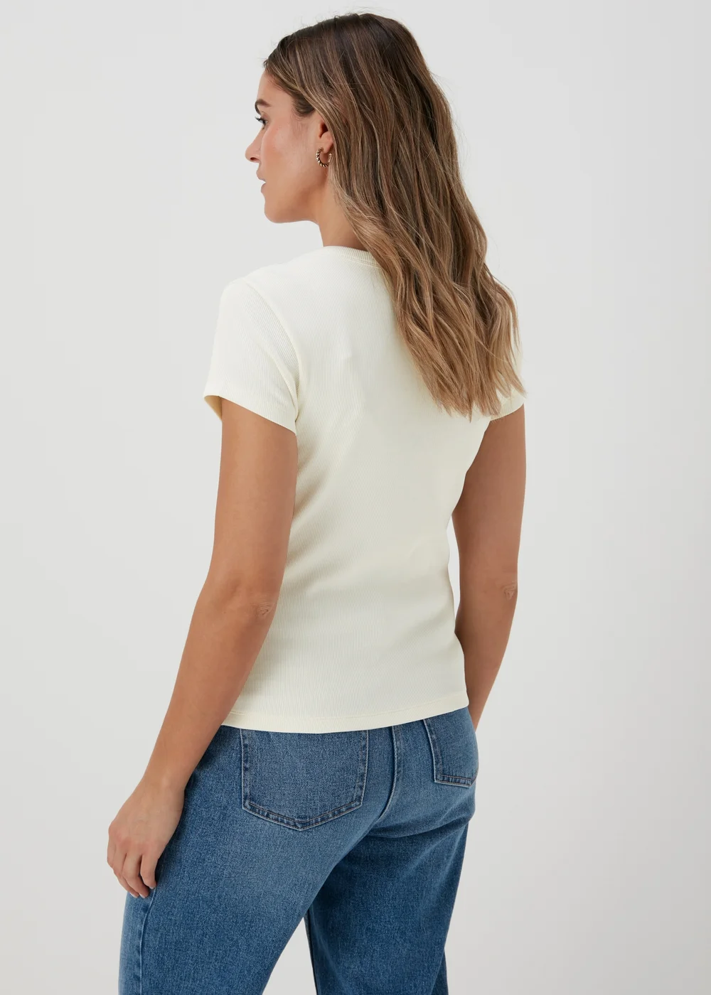 Ivory Ribbed T-Shirt - 8 Image 2