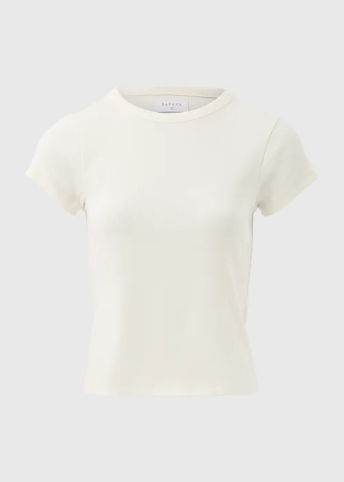 Ivory Ribbed T-Shirt - 8 Image 5