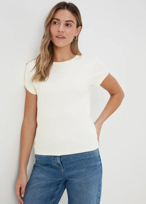 Ivory Ribbed T-Shirt - 8 Image 3