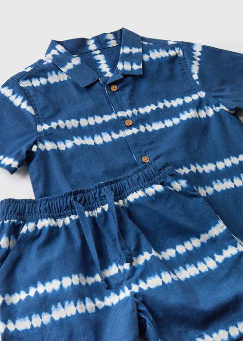 Boys Blue Tie Dye Shirt & Shorts Set (1-7yrs) - 1-1.5 Yrs Image 2