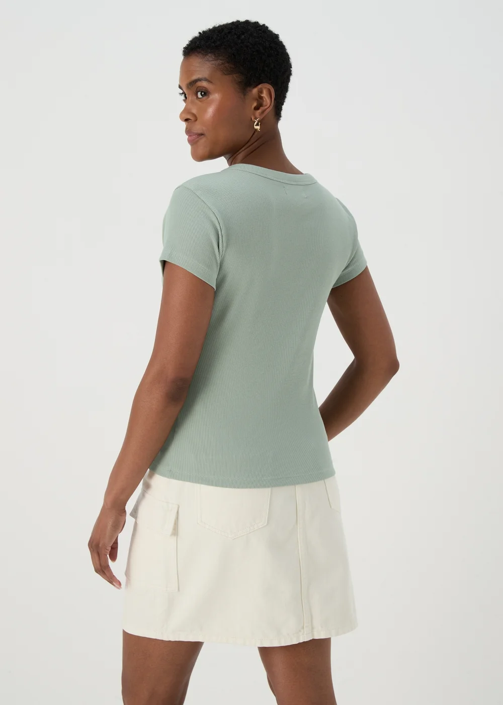 Green Ribbed T Shirt - 8 Image 2