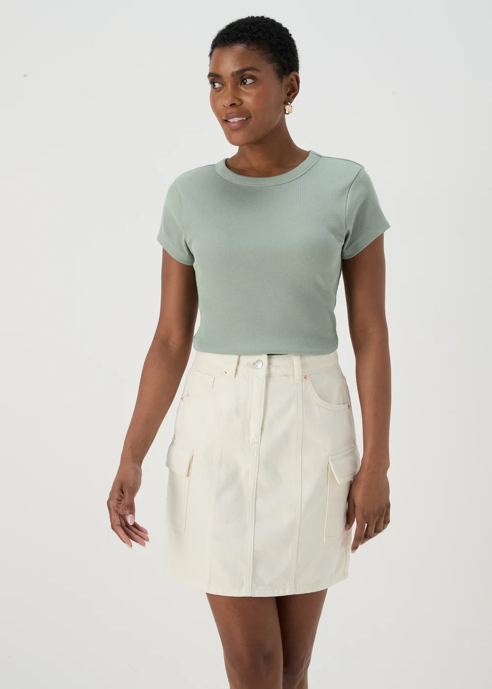 Green Ribbed T Shirt - 8 Image 1
