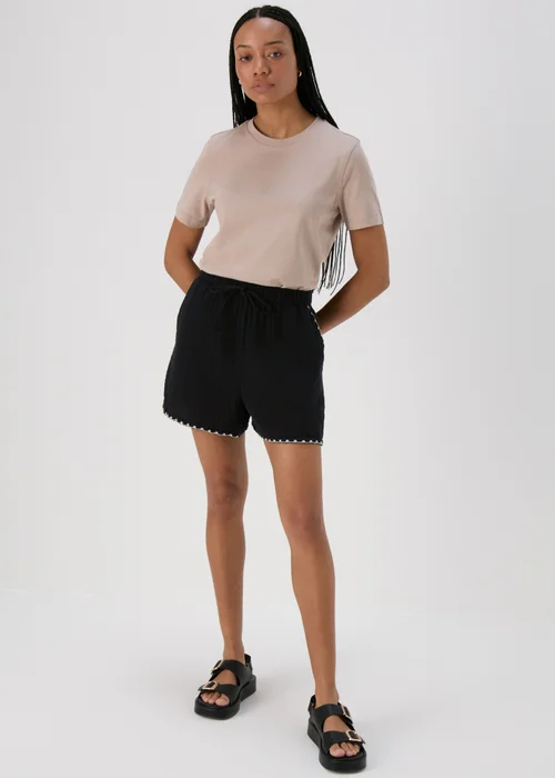 Black Co Ord Linen Shorts - 8 Image 4