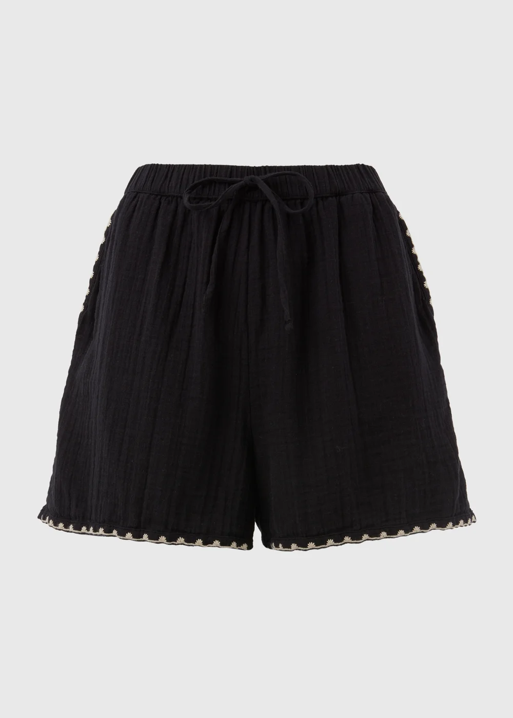 Black Co Ord Linen Shorts - 8 Image 5