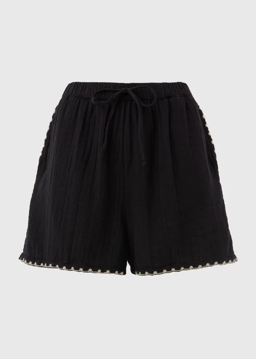 Black Co Ord Linen Shorts - 8 Image 5