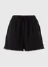 Black Co Ord Linen Shorts - 8 Image 5