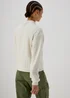 Cream Ribbed Bomber Jacket - S Image 2