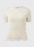 Cream Textured Short Sleeve Top - Size 8 Image 5
