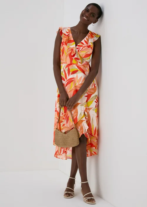 Et Vous Pink Floral Midi Chiffon Dress - 8 Image 1