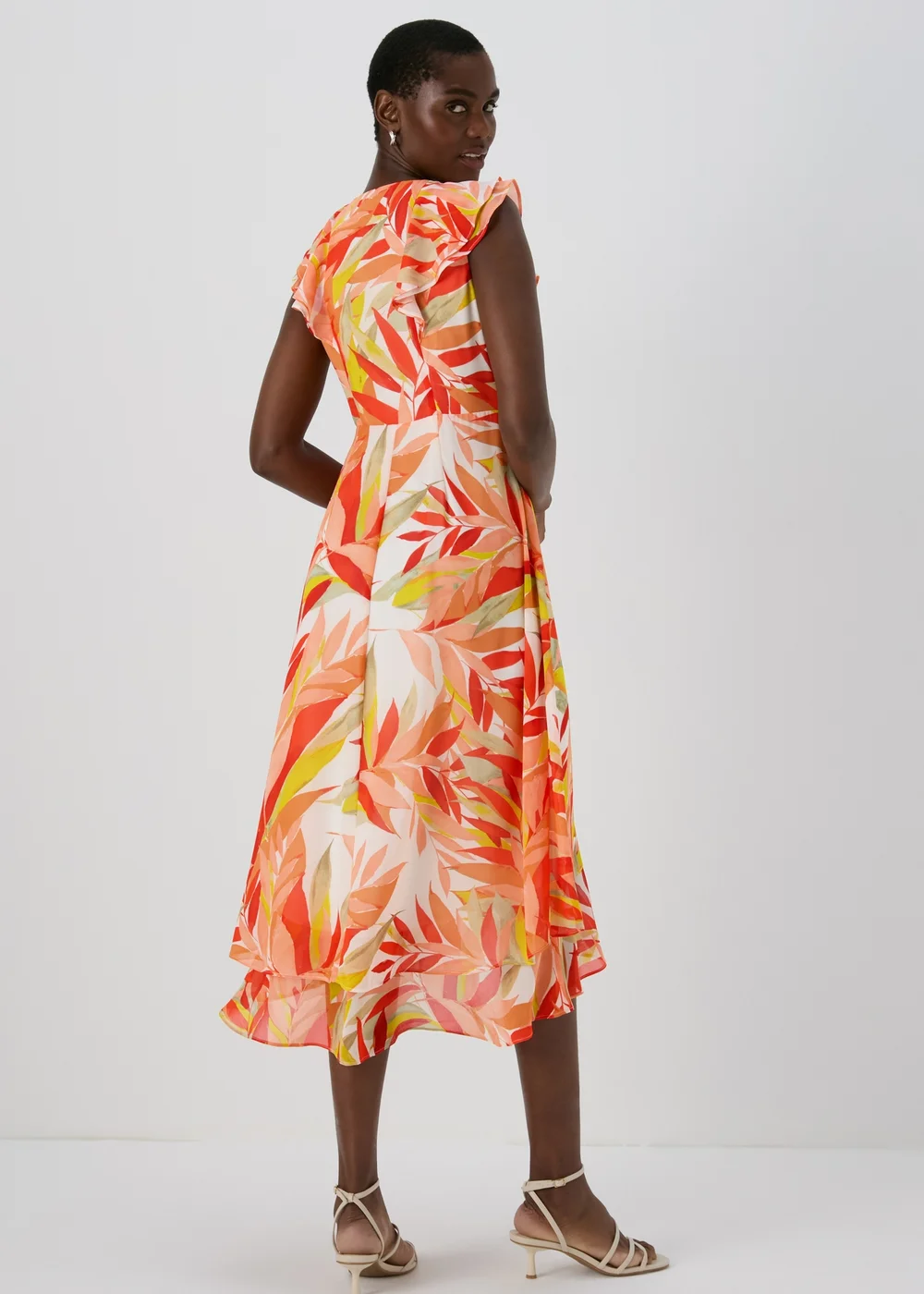 Et Vous Pink Floral Midi Chiffon Dress - 8 Image 2