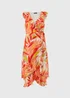 Et Vous Pink Floral Midi Chiffon Dress - 8 Image 5