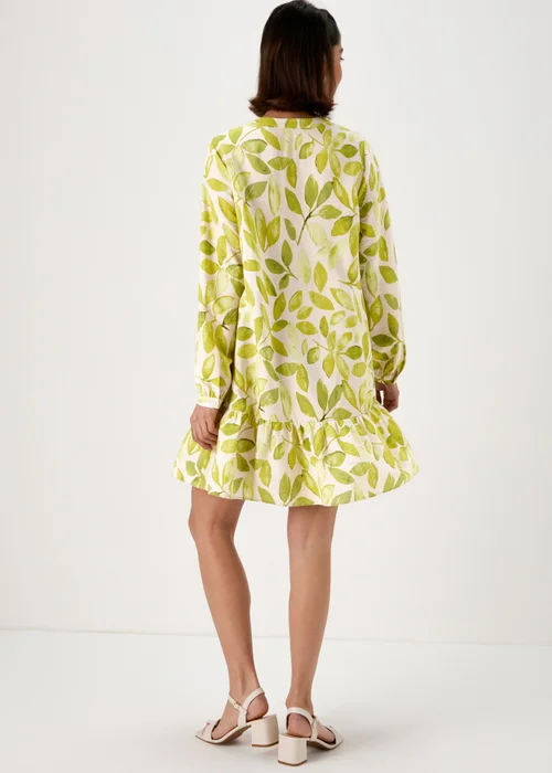 Et Vous Green Leaf Print Popover Mini Dress - 8 Image 2