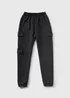 Girls Charcoal Loopback Cargo Joggers (7-15yrs) - Age 7 Years Image 1