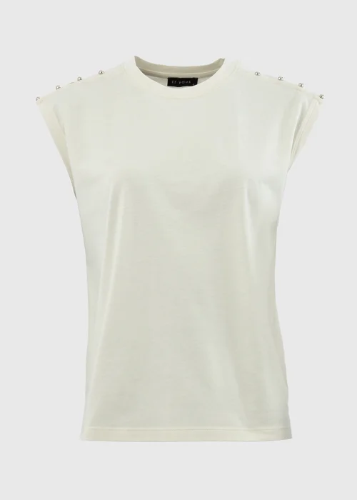 Et Vous Ivory Stud Detail T-Shirt - 8 Image 5