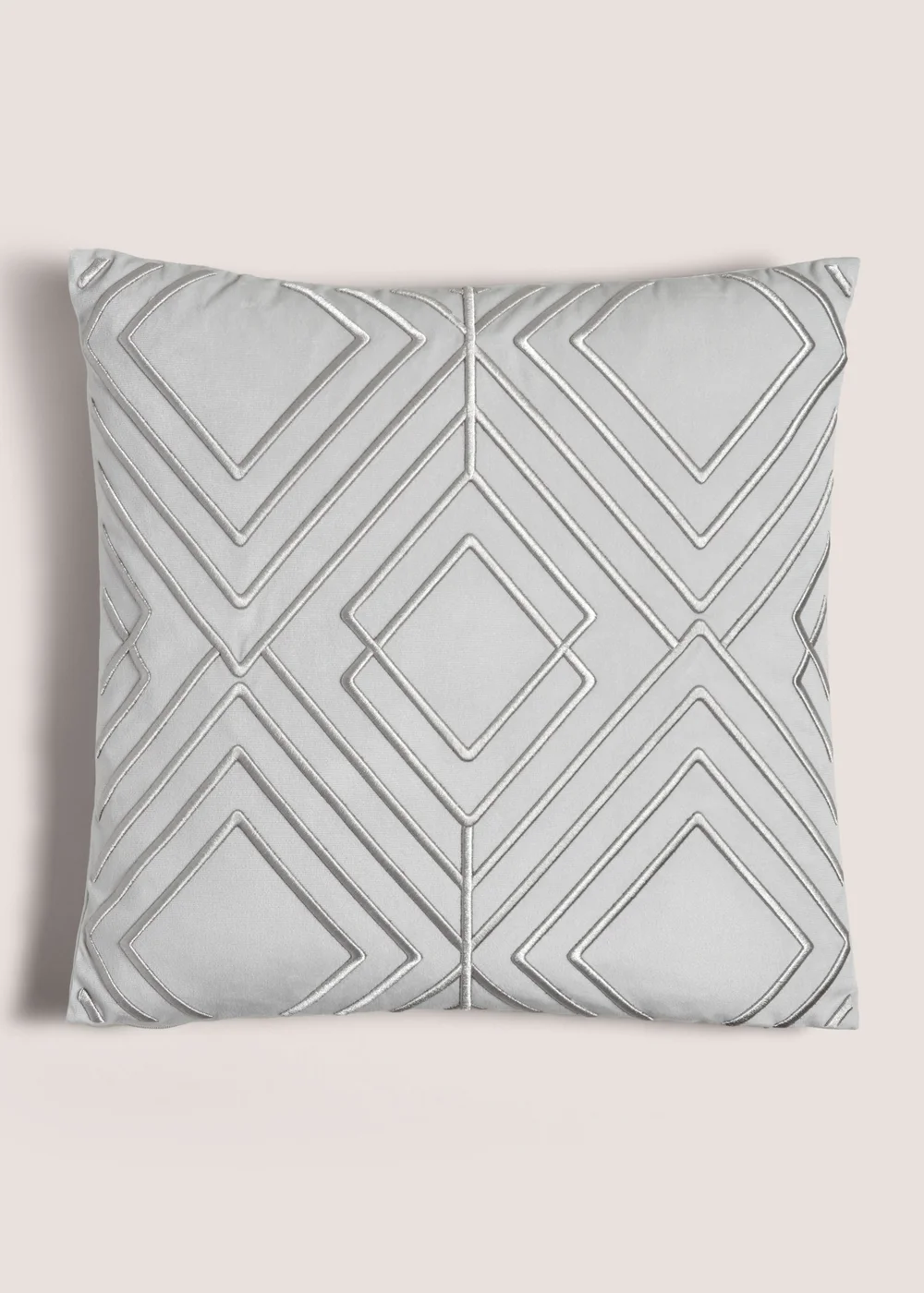 Grey 3D Diamond Embroidery Cushion Image 1