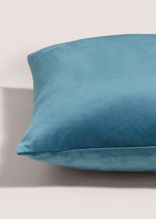Teal Embroidered Crane Cushion Image 2