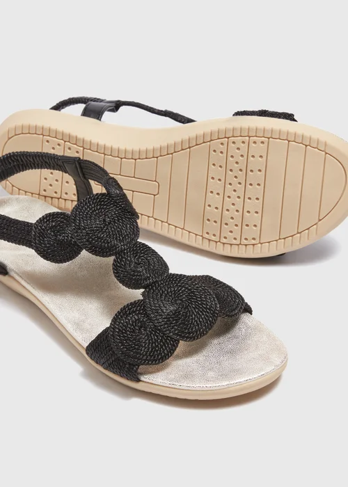 Black Plaited Sandals - Size 3 Image 2