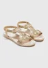 Gold Plaited Sandals - Size 3 Image 1