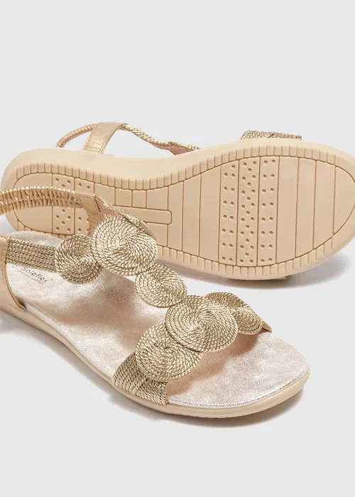 Gold Plaited Sandals - Size 3 Image 2